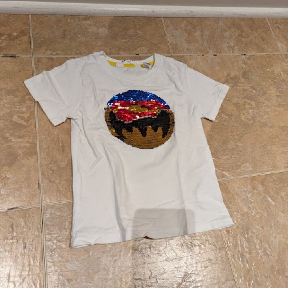 Batman / superman sequin t shirt size 3t